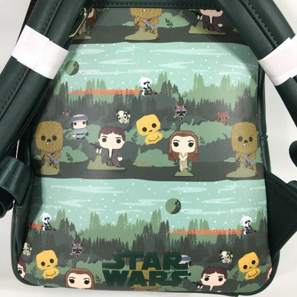 Loungefly POP Star Wars Hans Solo and Princess Leia Endor Forest Mini Backpack main image 7